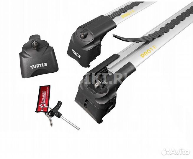 Багажник Turtle на низкие рейлинги Audi Q7 серебро