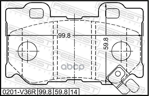 Колодки тормозные зад прав лев Febest
