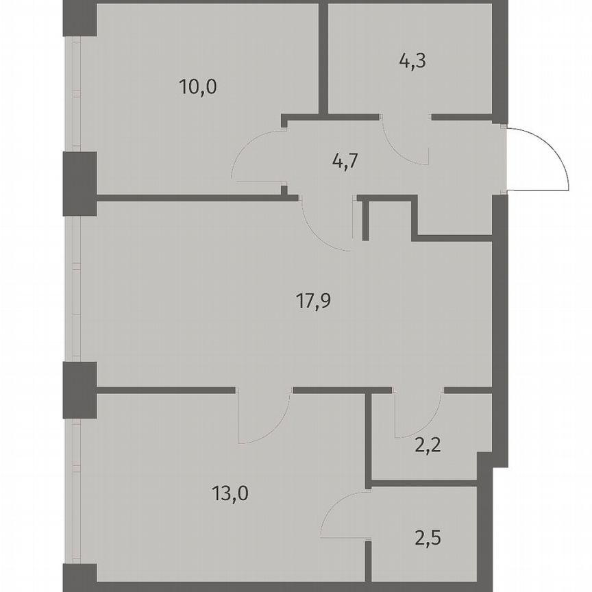 2-к. квартира, 54,7 м², 3/11 эт.