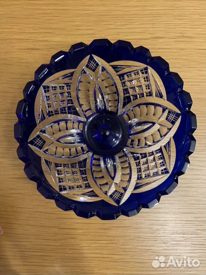 Ваза и конфетница цветной хрусталь СССР