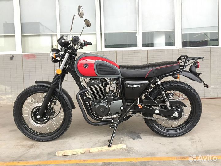 Мотоцикл Мотомир combat scrambler 400 красный/чёрн