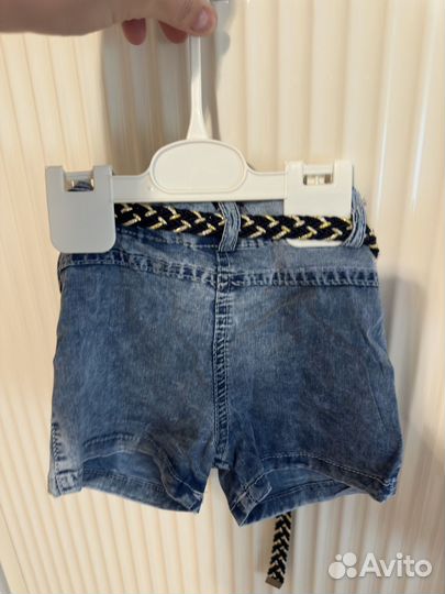 Джинсовый комплект турецкий (жилет/шорты/футболка)