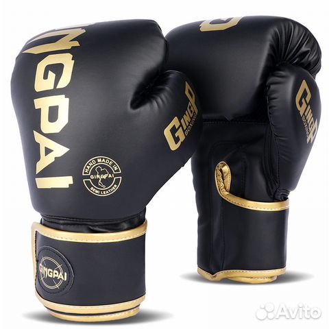 Перчатки для бокса Gingpai Scorpio (черно-золотые)