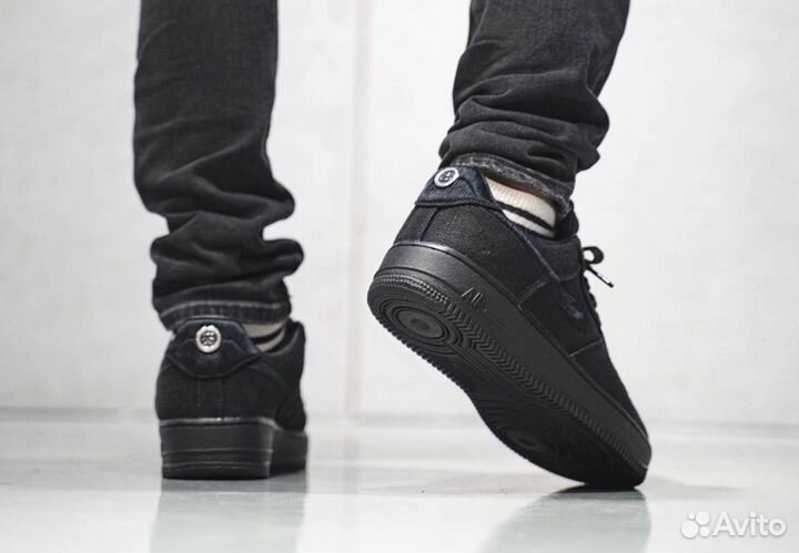 Кроссовки Nike Air Force 1 Stussy Black (36-45)