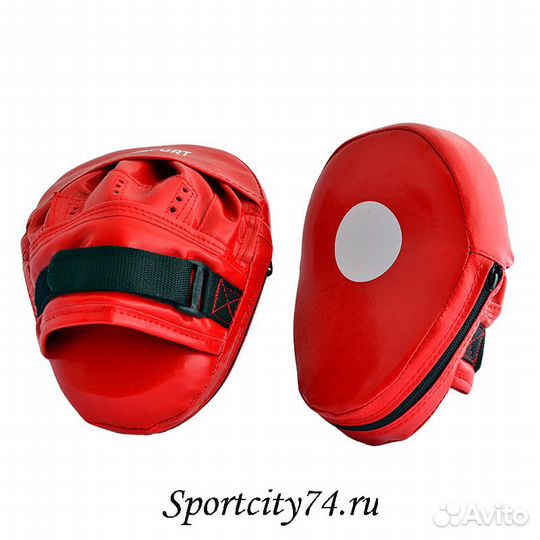 Лапа боксерская Leosport загнутая пара экокожа