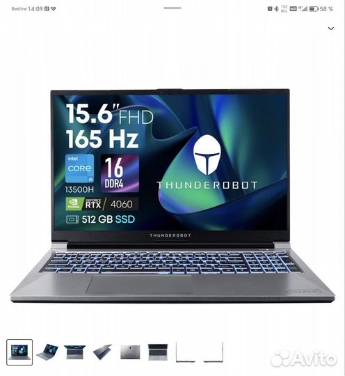 Ноутбук игровой Thunderobot 911 M G3 Pro/15.6