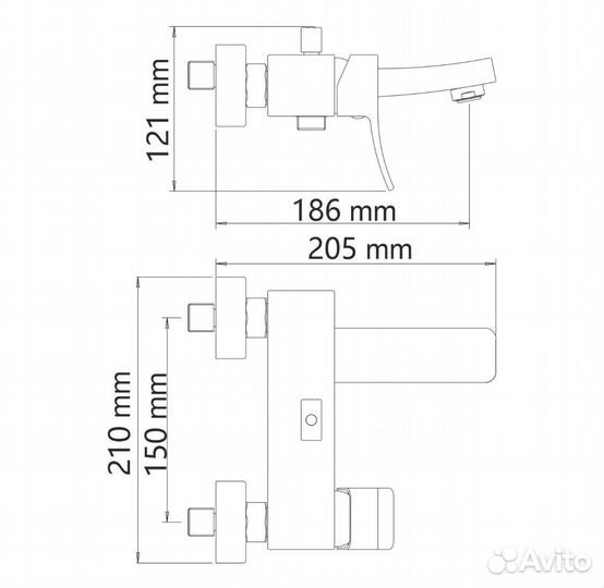 Смеситель для ванны Wassercraft Aller 1061