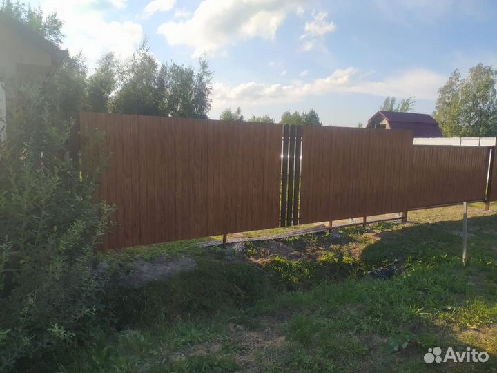 Установка забора из профнастила