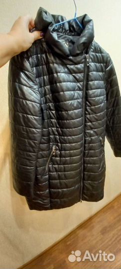 Кожаный пуховик