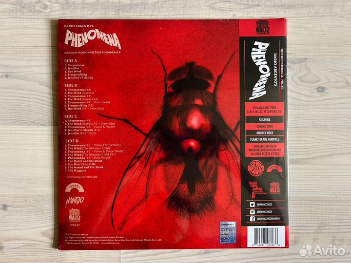 Винил soundtrack Dario Argento's Phenomena (2xLP