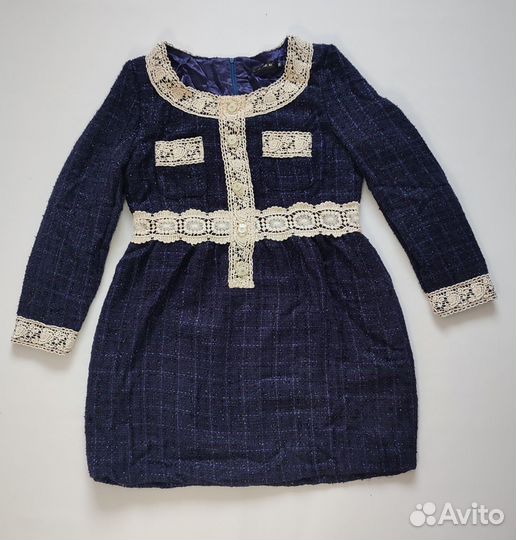 Вечернее платье с люрексом и кружевом 48-50