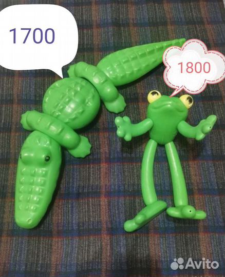 Игрушки крокодил резиновые СССР лягушка дутыш
