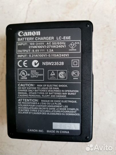 Зарядное устройство canon battery charger LC-E6E