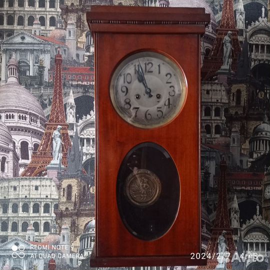 Часы густав беккер. Массив красного дерева