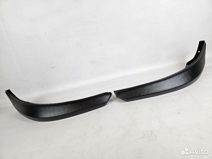 Накладки на бампер (клыки) Ларгус (шагрень)