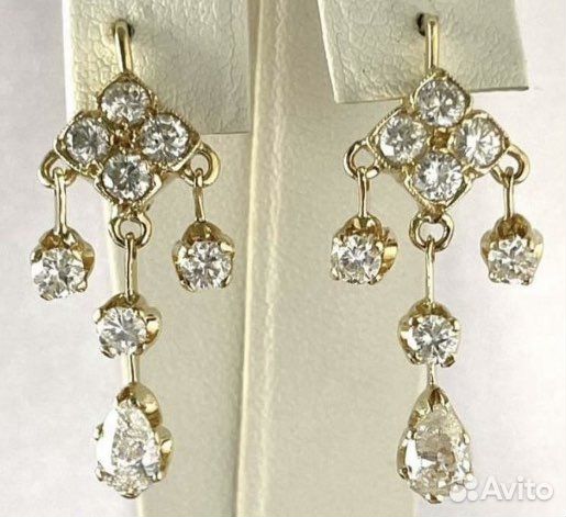 Золотые серьги 750 пр с бриллиантами