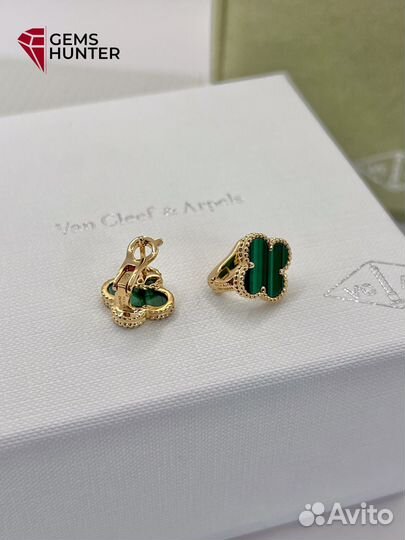 Золотые серьги van cleef