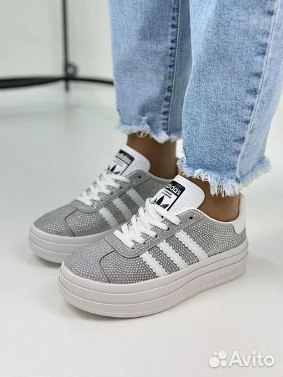 Кроссовки Adidas gazelle (со стразами)