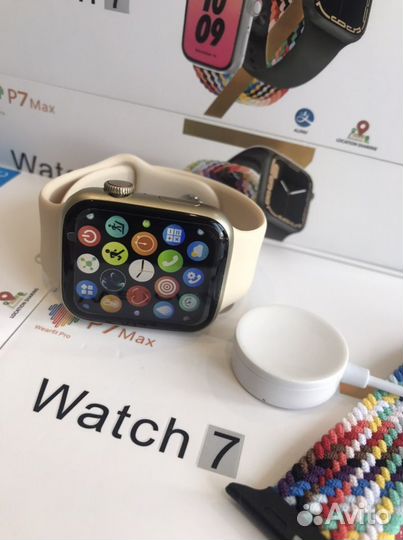 Смарт часы P7 Max gold NFC