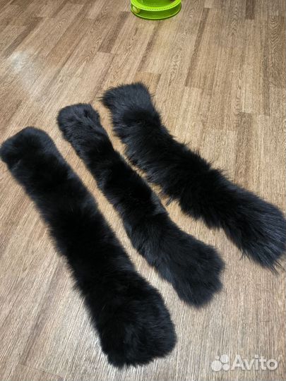 Мех для капюшона черный
