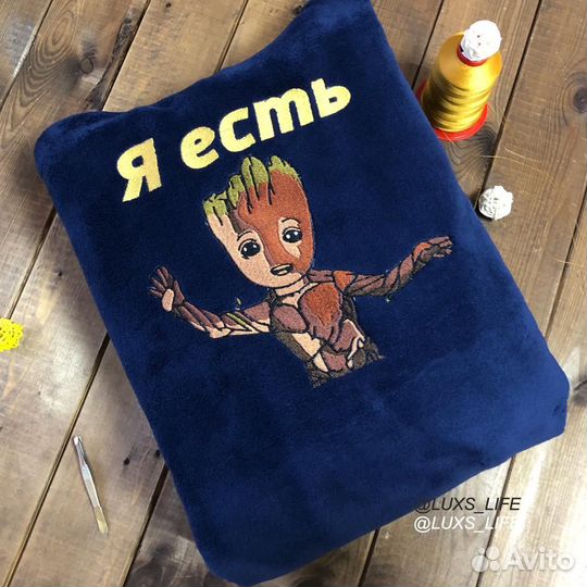 Плюшевый халат с именной вышивкой на заказ