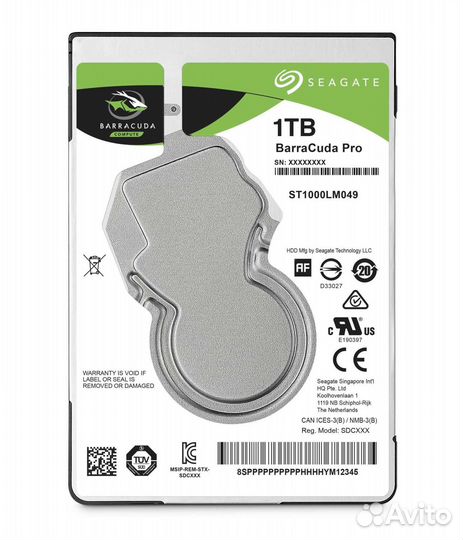 Жесткий диск Seagate BarraCuda ST1000LM049, 1TB, 2