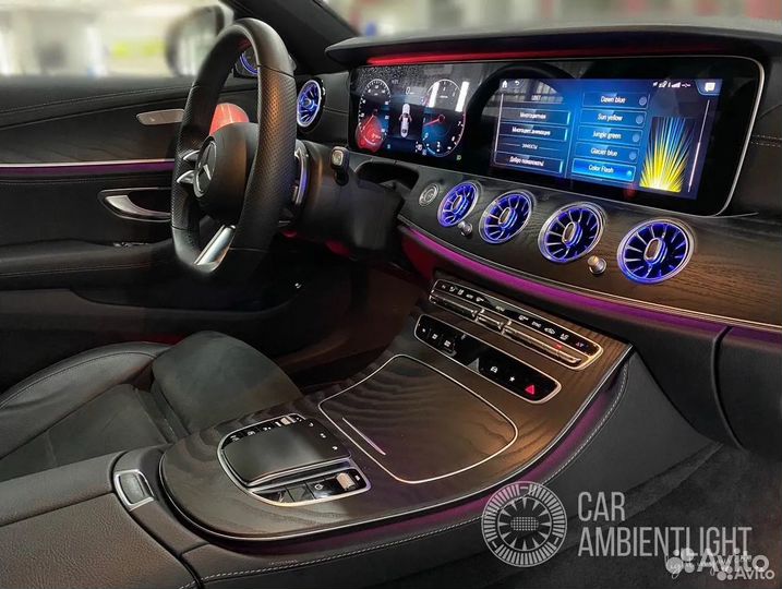 Передние дефлекторы с подсветкой для Mercedes W213