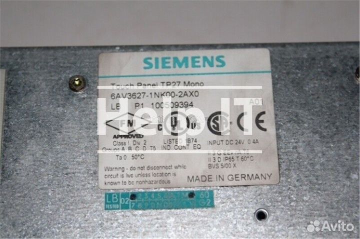 Панель оператора Siemens 6AV3627-1NK00-2AX0