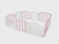Детский манеж First Baby Room, белый/розовый