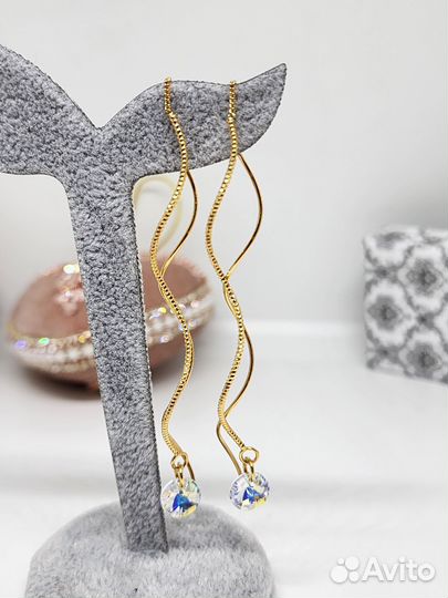 Серьги с кристалами swarovski