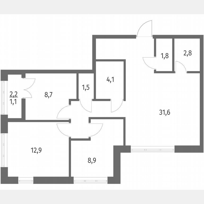 3-к. квартира, 72,9 м², 7/9 эт.