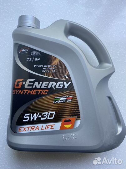 Масло моторное G-Energy Synthetic Extra Life 5w30