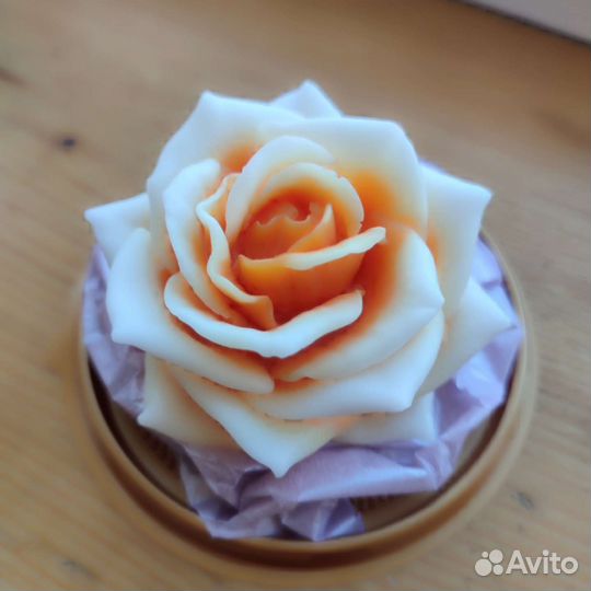 Мыло ручной работы роза в куполе