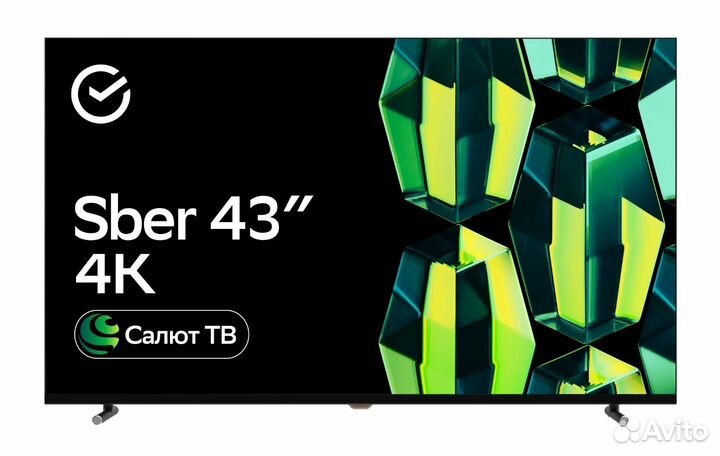 Телевизор 43 4K дюйма Sber SDX-43U4124, UHD