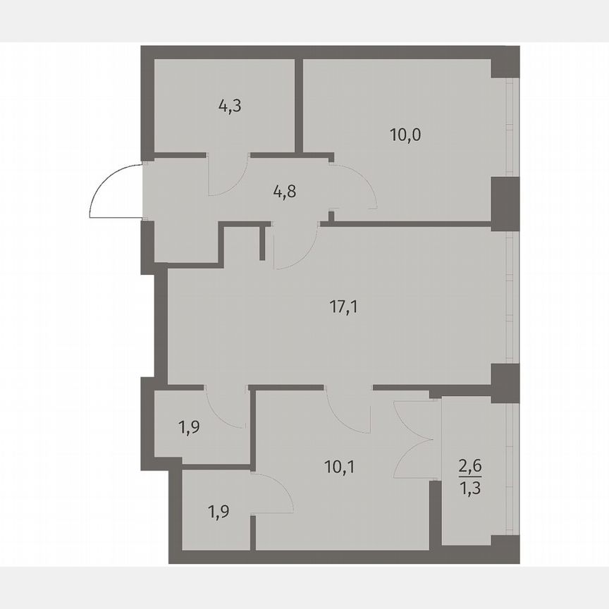 2-к. квартира, 51,4 м², 5/11 эт.