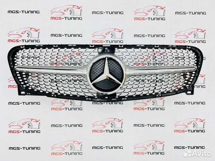 Решетка на Mercedes GLA в стиле Diamond silver