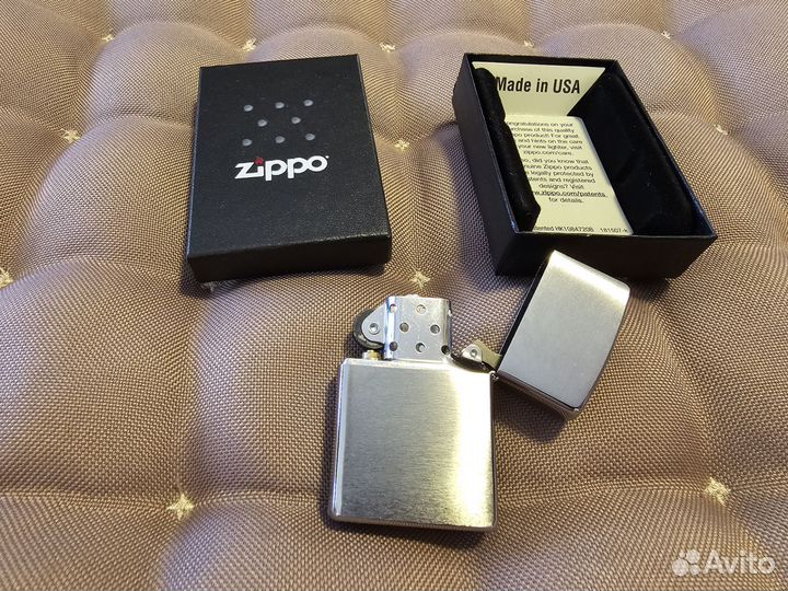 Новая Оригинальная Zippo 200 Brushed Chrome