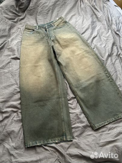 Acne Studios Super Baggy Fit Waxed Jeans джинсы