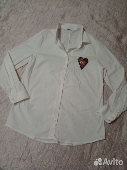 Рубашка белая и боди р. 46-48