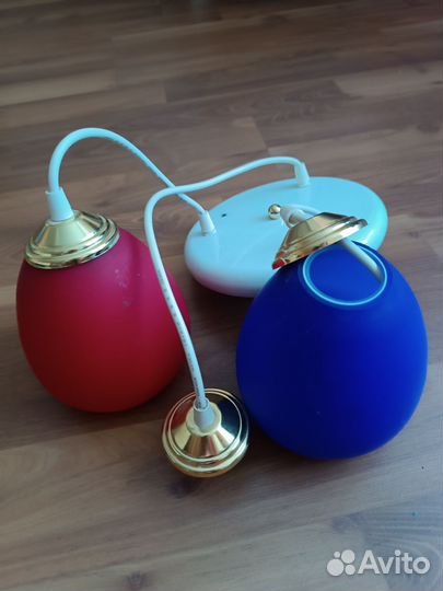 Плафоны для люстры. Красный, синий