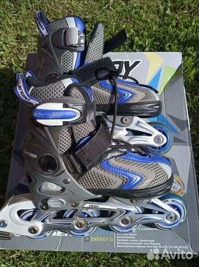 Коньки роликовые, шлем, защита