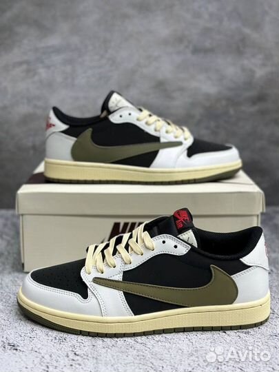 Кроссовки Nike Air Jordan 1 low Travis Scott Olive