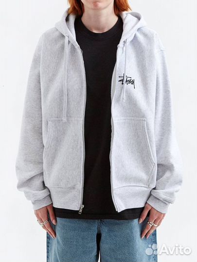 Зип худи Stussy basic logo zip hood Оригинал