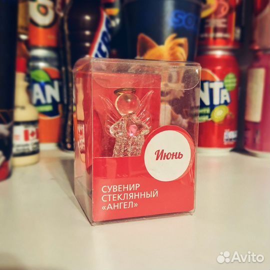 Стеклянный ангелочек; декоративное украшение