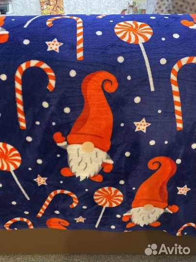 Плед новый Правлина 100/150 новогодний, гномы