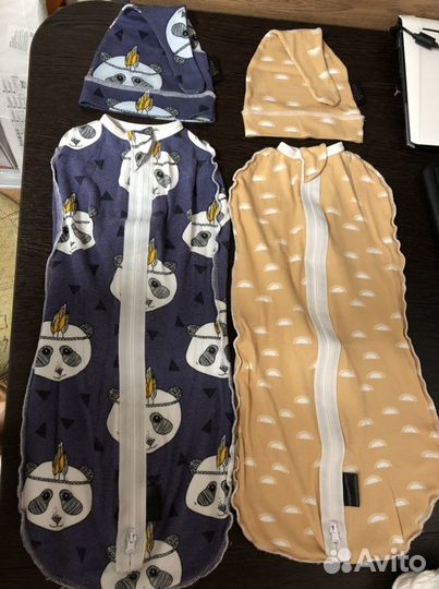 Кокон mjolk 3-6 кг, конверт для пеленания с шапочк