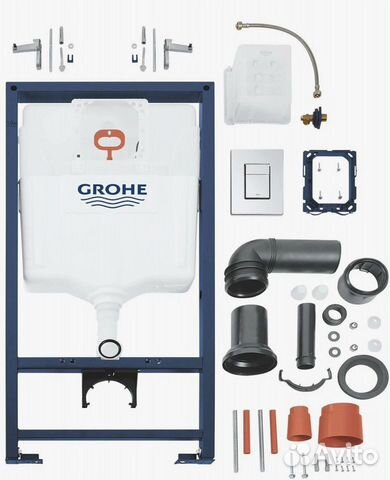 Инсталляция Grohe с унитазом и гигиеническим душем