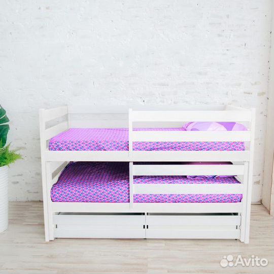 Кроватка с доп. местом из массива матрешка эко от