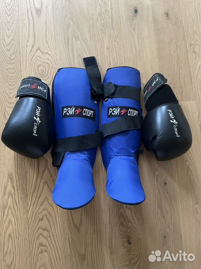 Боксерские перчатки и Защита голени Рей спорт