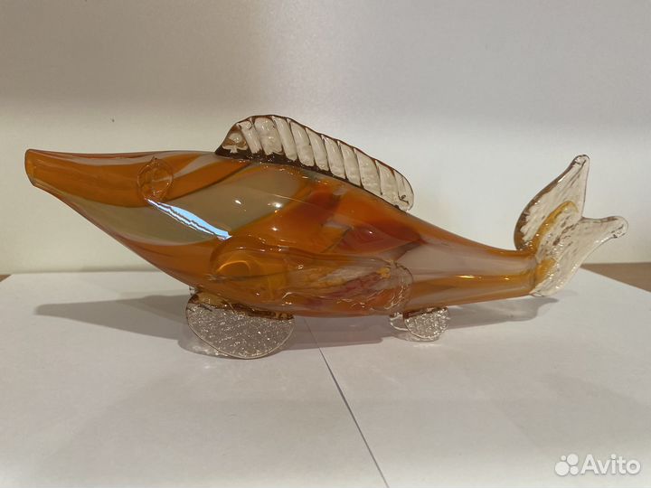 Винтажная рыбка из цветного стекла СССР